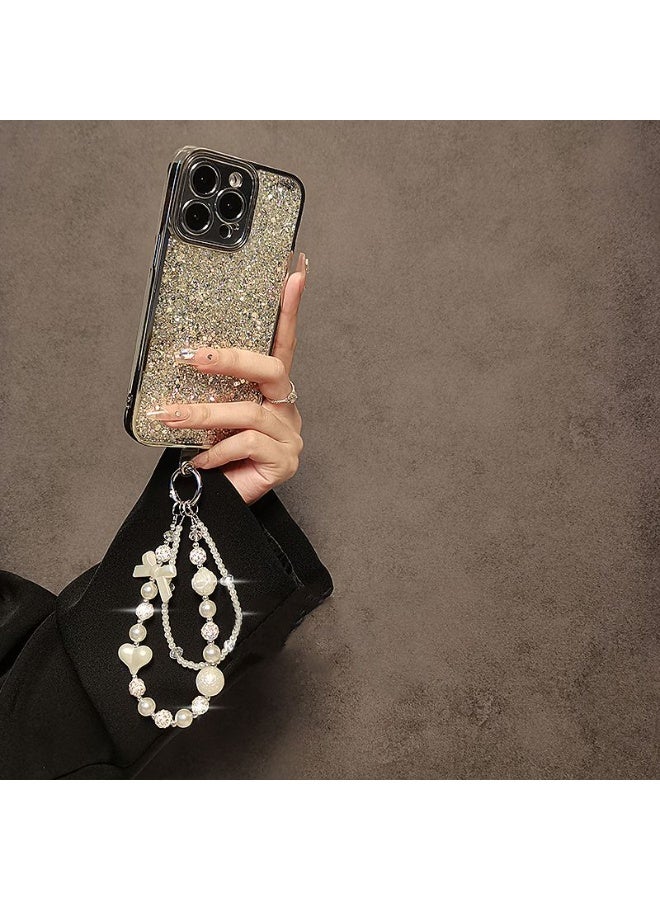 NIBEMINENT Super Cute Beaded Phone Charm – Trendy Phone Chain Wrist Strap, Shining Beads Chain Lanyard for Cell Phone - Image 2