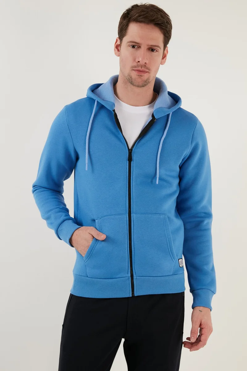 Buratti Slim Fit Hooded Zippered Soft Lined Winter Sweat Men's Sweat 5905340