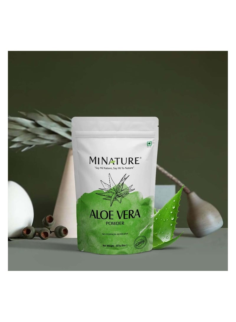 minature 100% Organic Aloe Vera Powder USDA CERTIFIED by mi nature - 8 OZ / 227 g / 1/2 lb | Aloe Barbadensis | Vegan | Non GMO - Image 2