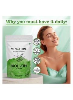 minature 100% Organic Aloe Vera Powder USDA CERTIFIED by mi nature - 8 OZ / 227 g / 1/2 lb | Aloe Barbadensis | Vegan | Non GMO  - Image 5