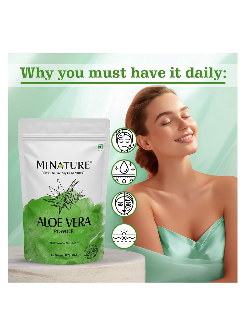 minature 100% Organic Aloe Vera Powder USDA CERTIFIED by mi nature - 8 OZ / 227 g / 1/2 lb | Aloe Barbadensis | Vegan | Non GMO - Image 5
