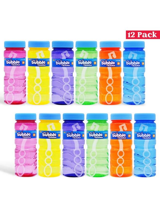 JOYIN 12 Pack Bubble Bottles (4Oz Bubbles Solution) Bubbles Party Favors For Kids Bubbles Wand Bulk Assorted Colors Large Bubble Kit Toddler Summer Outside Toys Summer Gift For Kids - Image 3