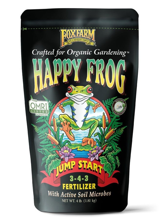 Fox Farm Happy Frog Garden Jump Start Soil Dry Plant Fertilizer Mix for Transplants and Re-Potted Containers with Beneficial Fungus, 4 Pound Bag (FX14670) - Image 1