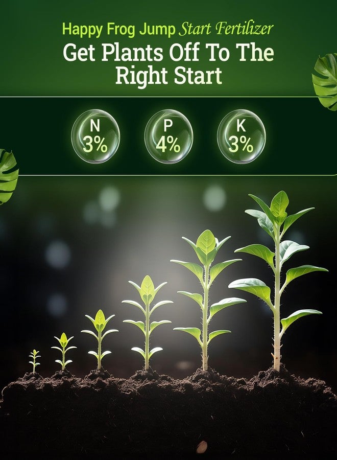 Fox Farm Happy Frog Garden Jump Start Soil Dry Plant Fertilizer Mix for Transplants and Re-Potted Containers with Beneficial Fungus, 4 Pound Bag (FX14670) - Image 2