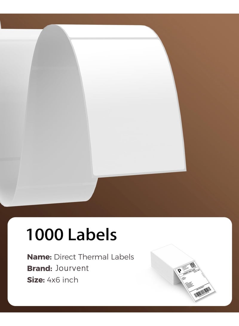 جورفنت 1000 قطعة من ملصقات الشحن الحراري المباشر مقاس 4 × 6 بوصات (100 × 150 مم)، ملصقات قابلة للطي على شكل مروحة مقاس 4 × 6 بوصات، ملصقات شحن قوية اللصق ومثقبة، ملصقات طابعة حرارية لعناوين البريد - Image 2