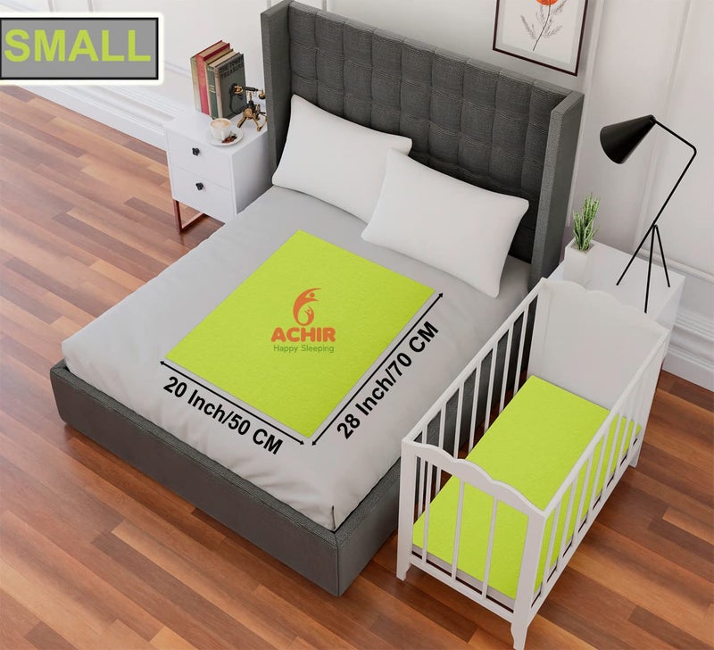 ACHIR Waterproof Cotton Dry Sheet/Bed Protector/Absorbent Mat Small, 50 cm x 70 cm, Mint Green - Image 2