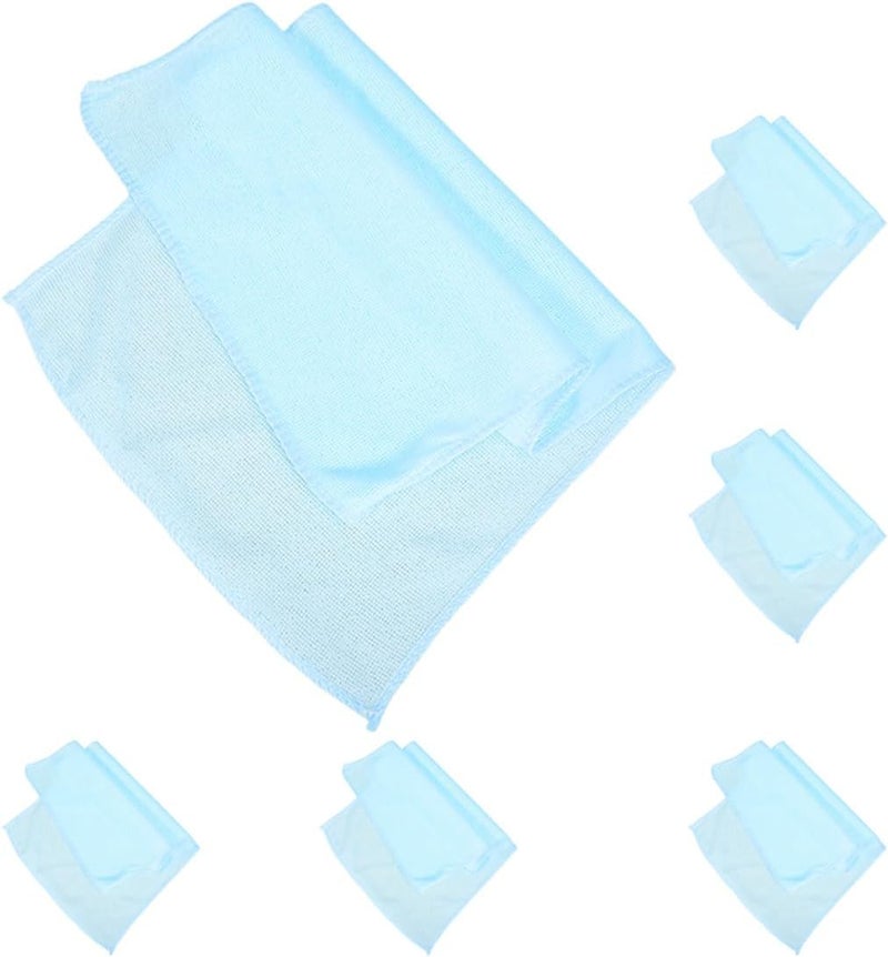 Microfiber Car Drying Towels 6pcs, Soft Polishing Cloths for Car Detailing and Glass Cleaning, Light Blue Auto Cleaning Rags for Vehicle Care - Image 1