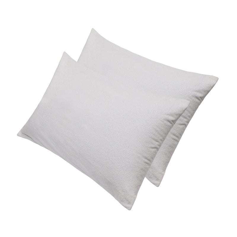 Glassiano Waterproof & Dustproof Premium Luxury Pillow Covers | Pillow Protector Set of 2 | Size : 18 Inch X 28 Inch| Color: White - Image 1