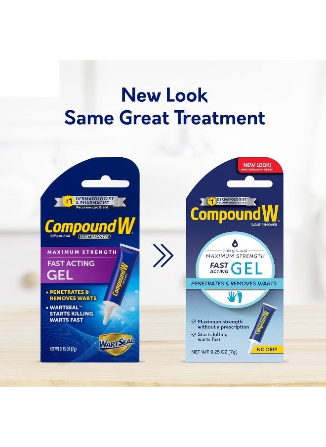 Compound W Wart Remover Fast Acting Gel, Maximum Strength Salicylic Acid, 0.25Oz, Pack Of 2  - Image 2