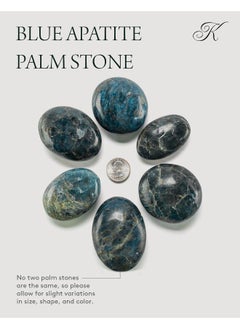 Kalifano KALIFANO Blue Apatite Palm Stone with Healing & Calming Effects - AAA Grade High Energy Apatito Azul Worry Stone - Reiki Crystal Used for Intuition  - Image 4