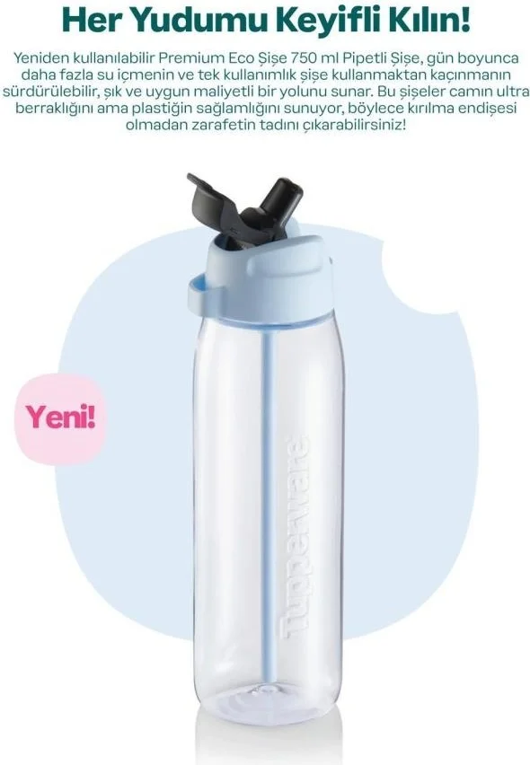Tupperware Premium Bottle with Straw 750 ml Ice Water Bottle Flask R1700