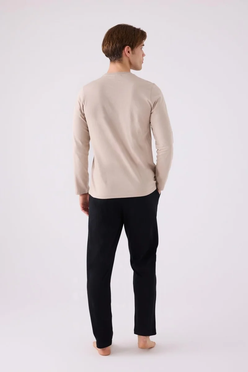 ارنيتا Cotton Winter Men's Pajama Set, Lined Inside, Long Sleeves and Pockets