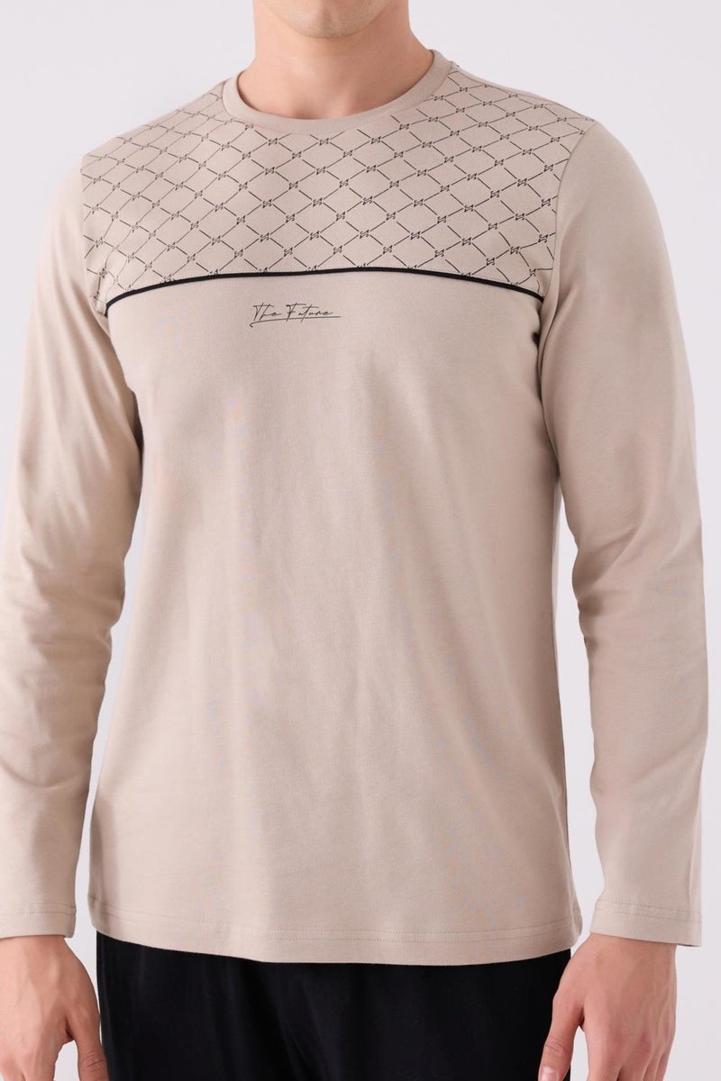 Arnetta Cotton Winter Men's Pajama Set, Lined Inside, Long Sleeves and Pockets  - Image 3