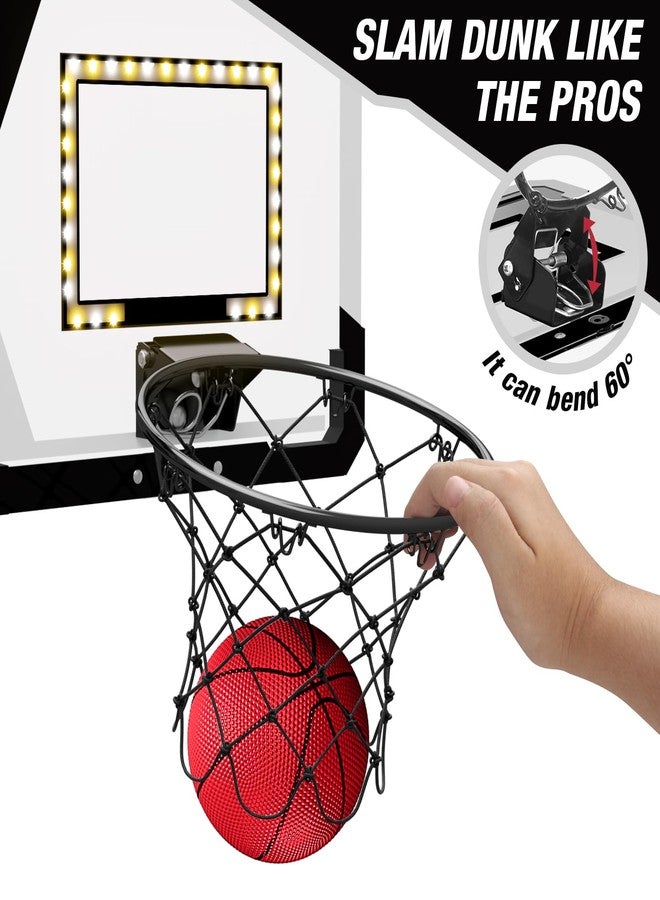 HYES 2 Player Basketball Game, Dual Shot Over The Door Mini Basketball Hoop Indoor with Scoreboard & LED, Basketball Toy Gifts for Kids Boys Girls Adults, Suit for Bedroom/Office/Outdoor/Pool, Black - Image 4