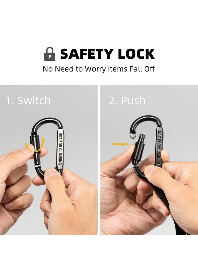 Rockbros ROCKBROS Bike Handlebar Hooks, Bike Hanger with Security Lock for Hanging Bags and Helmets, The Third Hand for Bicycle, Motorcycle, Wheelchair, Luggage, Scooter, Baby Stroller Hooks 2 Pack  - Image 4