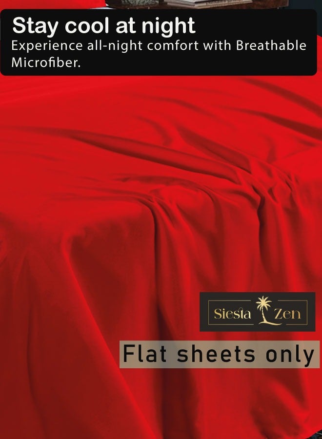 القيلولة زين ملاءة سرير مسطحة من الألياف الدقيقة Siesta Zen، ناعمة للغاية وجيدة التهوية، خفيفة الوزن، مقاومة للتجاعيد ومتينة، بجودة فنادق، سهلة العناية، للاستخدام في جميع المواسم (فردي/مزدوج/كوين/كينج) - Image 3