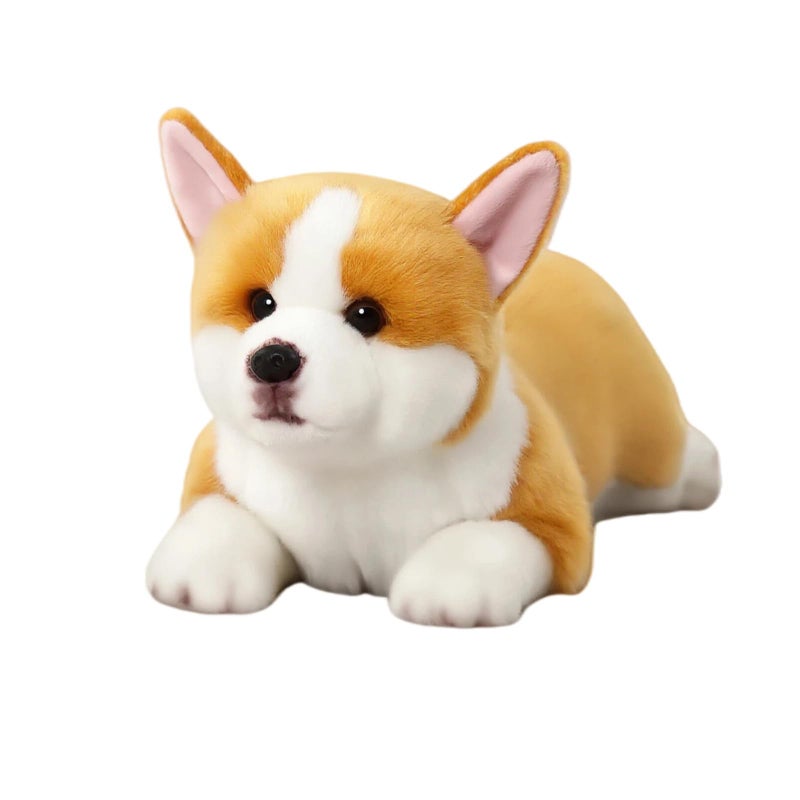 CU-MATE CUMATE 16 Welsh Corgi Pembroke Stuffed Dog Animal SimulationRealistic  Lifelike Soft Handmade Lying Dog Plush Toy Puppy Present Gift for Boys and Girls - Image 2