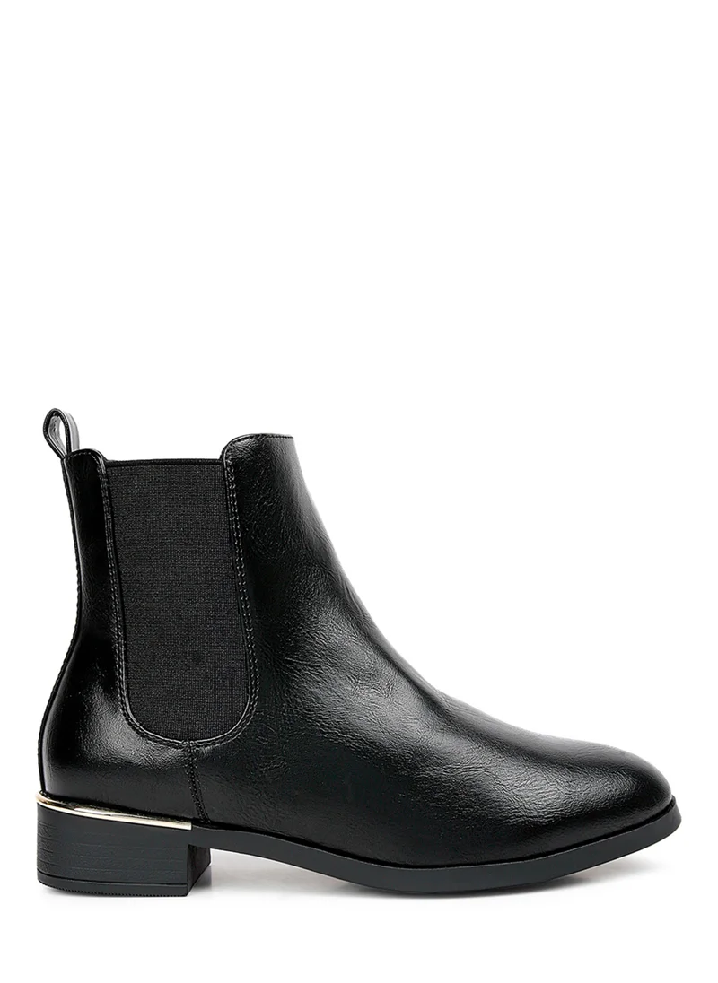 London Rag Winter Basic Ankle Boot in Black