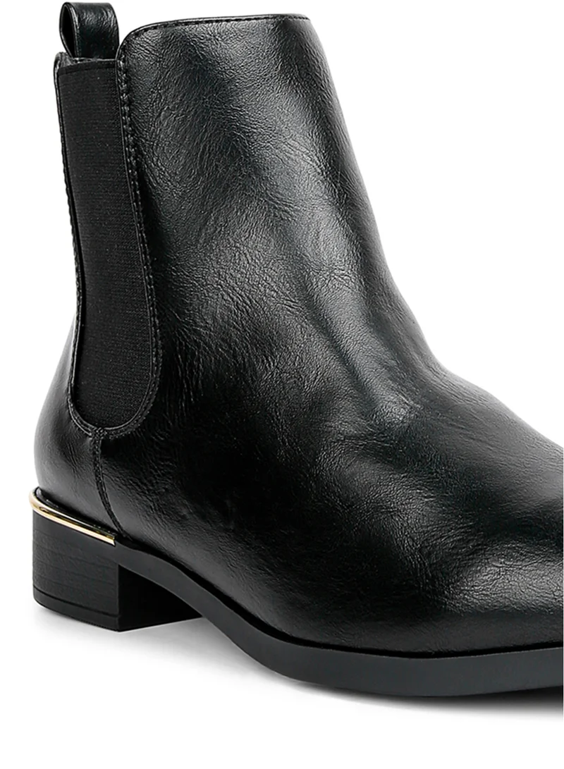 London Rag Winter Basic Ankle Boot in Black