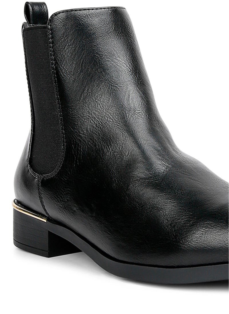 London Rag Winter Basic Ankle Boot in Black  - Image 5