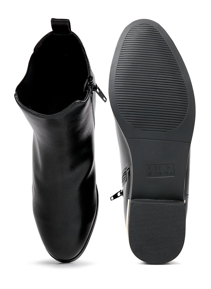 London Rag Winter Basic Ankle Boot in Black  - Image 4