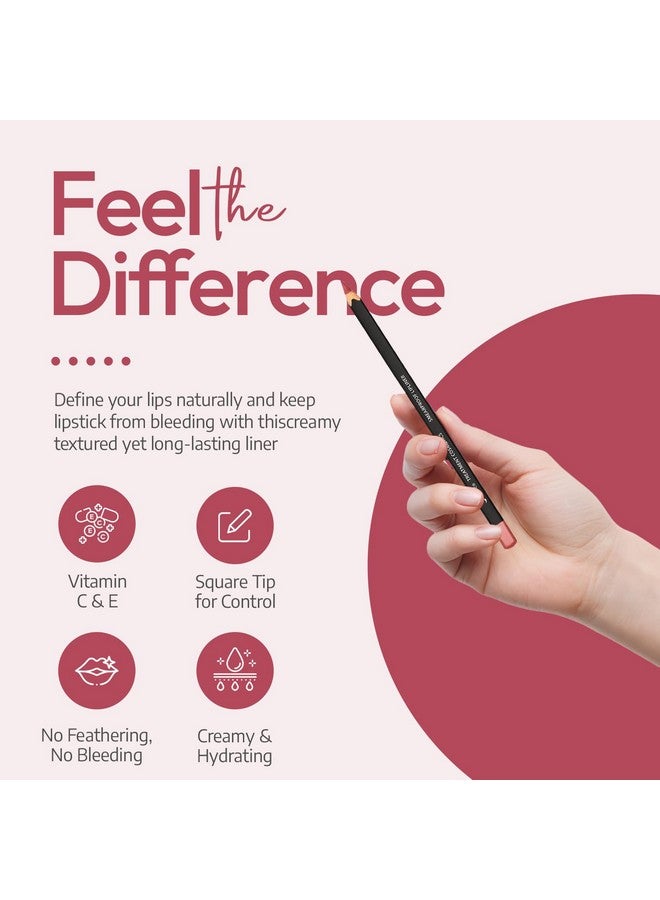 Sorme Cosmetics Smearproof Lipliner In Natural Nude 0.06 Oz | Smudgeproof Nude Lip Liner Pencil | High Definition Waterproof Lip Liners For Women | Hydrating Lip Pencil | Matte Lip Pencil Liner Makeup - Image 2