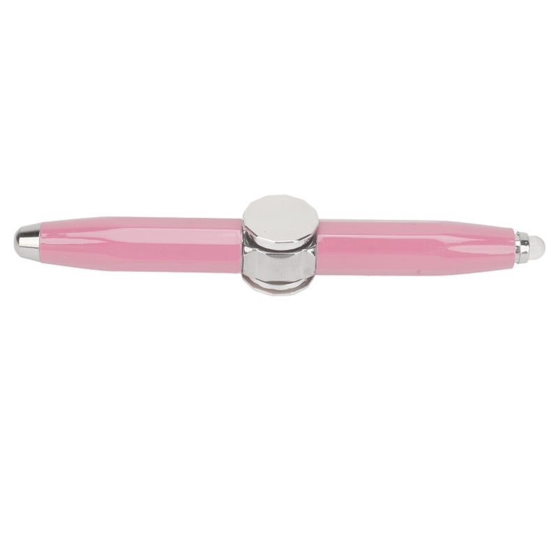 Fidget Pen Gyroscope Writing Portable Stress Relief Finger Spinning Ballpoint Pen with LED Light for Students Light Pink - Image 4