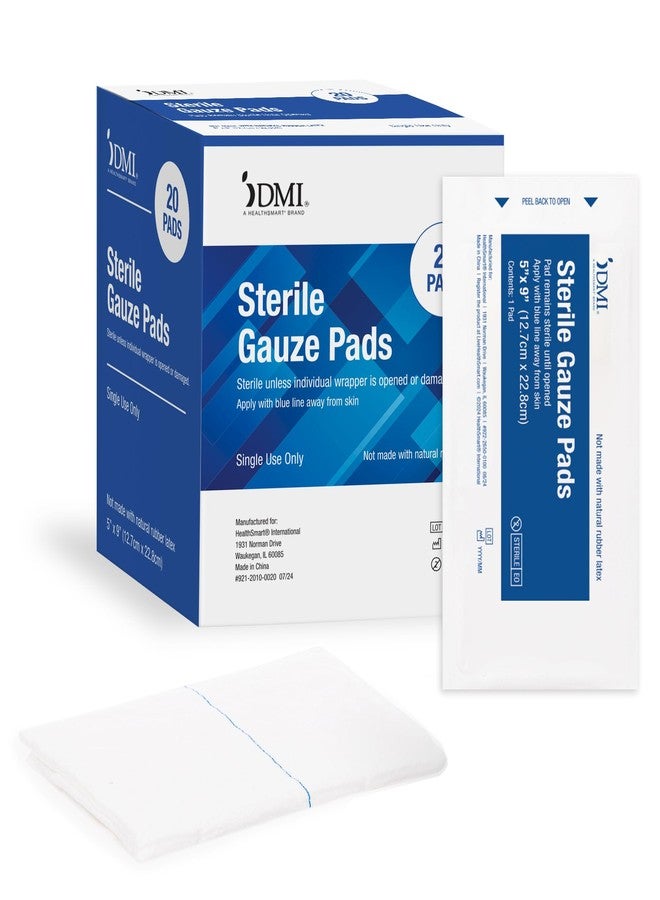 DMI Sterile 20 Pack Abd Abdominal Combine Pads 5x9 Non-Stick Gauze Pads, Individually Wrapped-Highly Absorbent-Latex-Free, Wound Care Dressings Post-Surgery, First Aid Kits, Emts, Hospitals, Home - Image 1