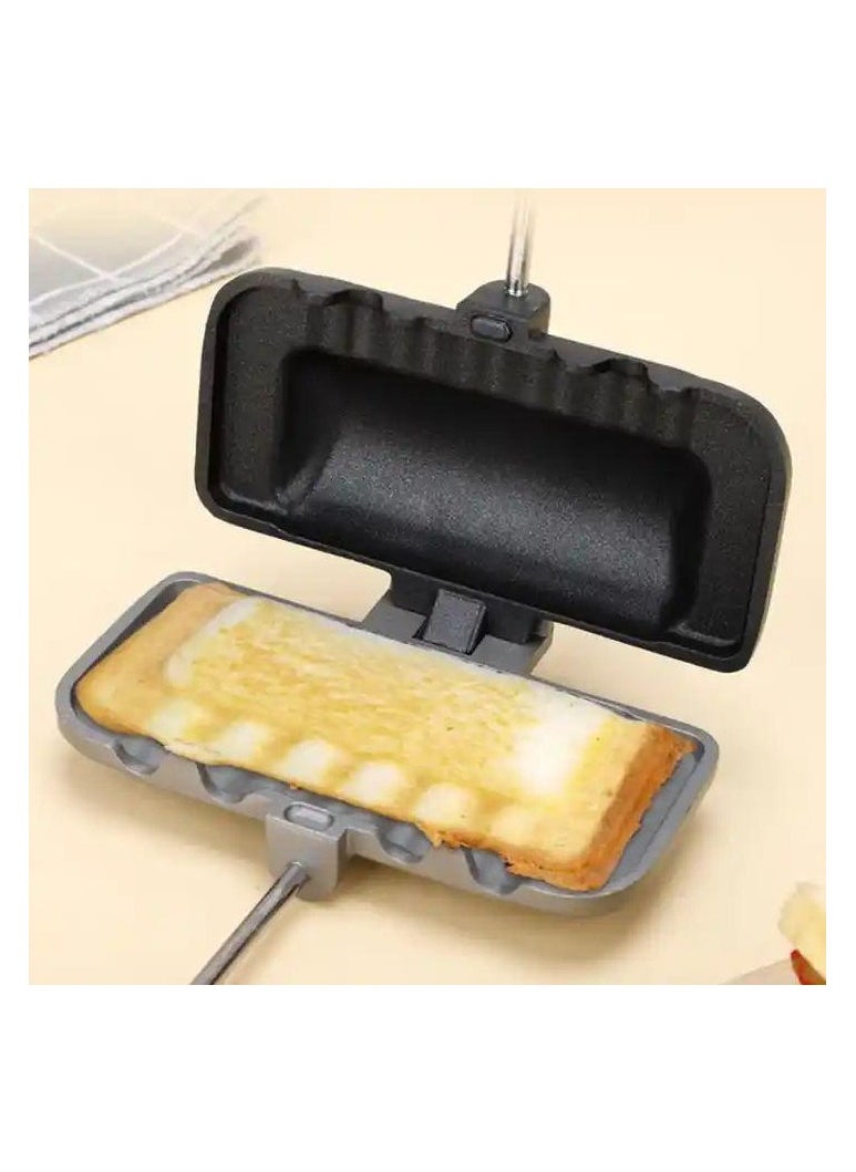 Double-Sided Non-Stick Sandwich Pan - Foldable Grill & Frying Pan for Bread, Toast, Pancake Maker, Breakfast Machine
