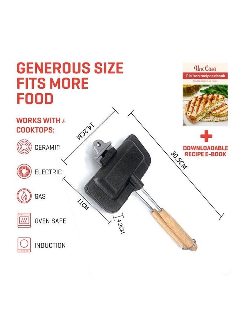 Double-Sided Non-Stick Sandwich Pan - Foldable Grill & Frying Pan for Bread, Toast, Pancake Maker, Breakfast Machine