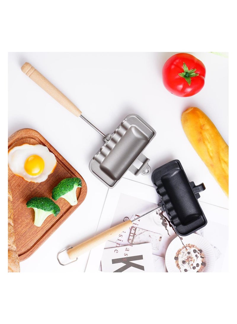 Double-Sided Non-Stick Sandwich Pan - Foldable Grill & Frying Pan for Bread, Toast, Pancake Maker, Breakfast Machine