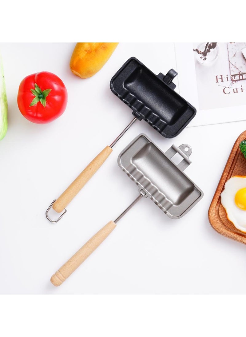 Double-Sided Non-Stick Sandwich Pan - Foldable Grill & Frying Pan for Bread, Toast, Pancake Maker, Breakfast Machine