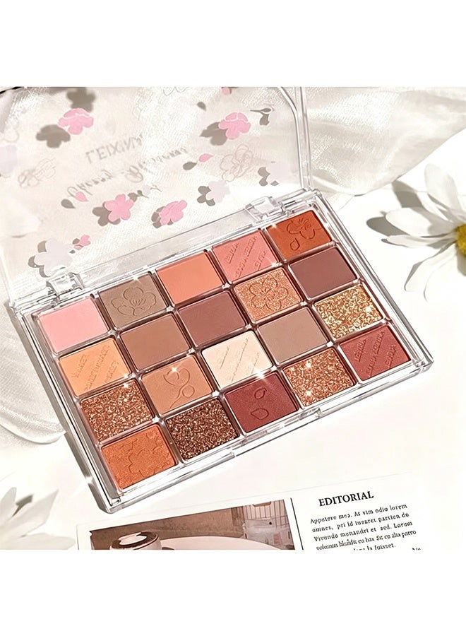 dikalu 20-Color Eyeshadow Palette, Highlighter Pearly & Shimmer Earth Color Tone, Eye Contouring & Brightening Eyeshadow Powder, Long Lasting Smudge Proof Not Fall Out Cosmetics ,#ambera - Image 3