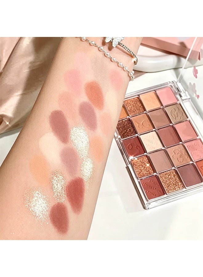 dikalu 20-Color Eyeshadow Palette, Highlighter Pearly & Shimmer Earth Color Tone, Eye Contouring & Brightening Eyeshadow Powder, Long Lasting Smudge Proof Not Fall Out Cosmetics ,#ambera - Image 5