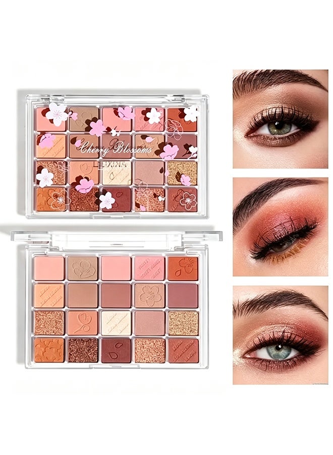 dikalu 20-Color Eyeshadow Palette, Highlighter Pearly & Shimmer Earth Color Tone, Eye Contouring & Brightening Eyeshadow Powder, Long Lasting Smudge Proof Not Fall Out Cosmetics ,#ambera - Image 1