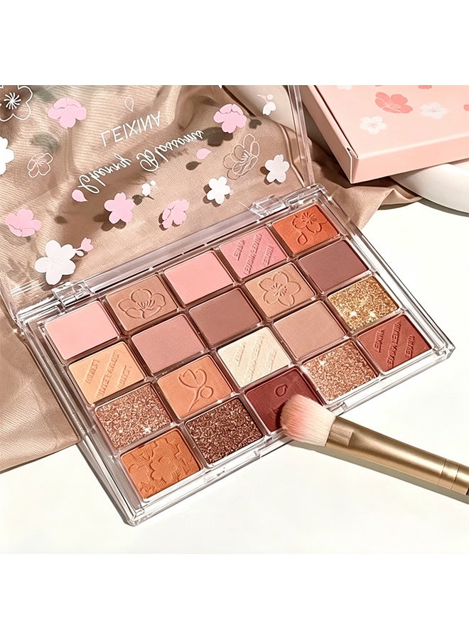 dikalu 20-Color Eyeshadow Palette, Highlighter Pearly & Shimmer Earth Color Tone, Eye Contouring & Brightening Eyeshadow Powder, Long Lasting Smudge Proof Not Fall Out Cosmetics ,#ambera - Image 2