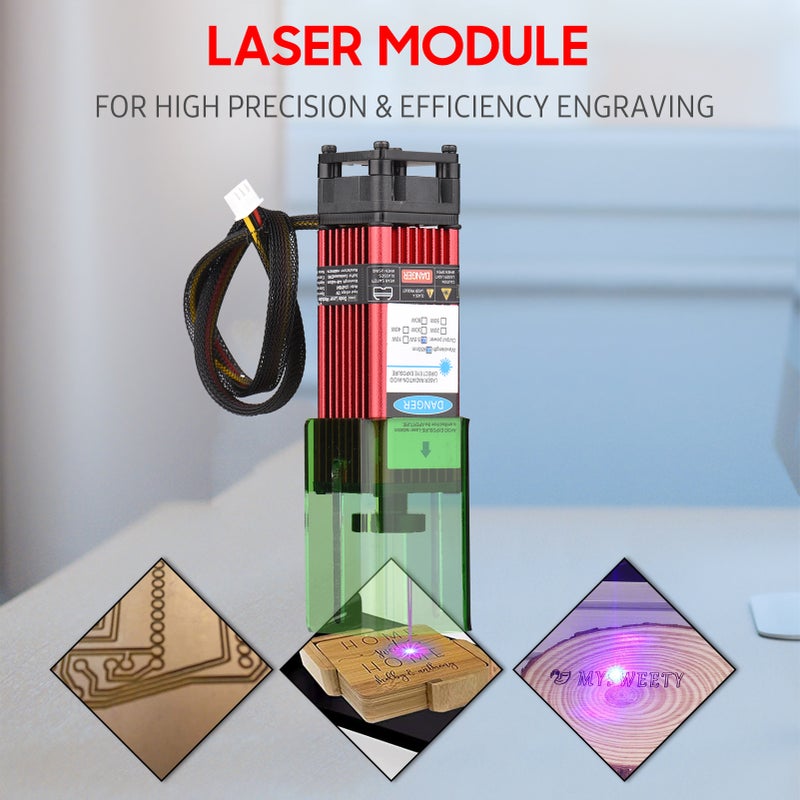450nm 5.5W Module with Protective Cover Adjustable Focal Length Engraving Head High Speed Engraver Cutter 3D Printer CNC Router Module for DIY Craft Wood Leather Fabric Paper - Image 3