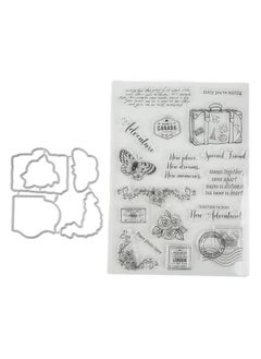 Clear Stamp Kit Unique Shape Decorative Transparent Template Embossing Cutting Die Set for DIY Scrapbook Crafts