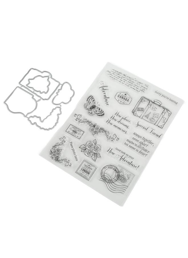 Thoraya - Clear Stamp Kit Unique Shape Decorative Transparent Template Embossing Cutting Die Set for DIY Scrapbook Crafts - Image 1