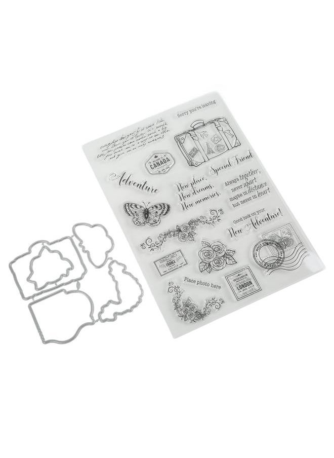Thoraya - Clear Stamp Kit Unique Shape Decorative Transparent Template Embossing Cutting Die Set for DIY Scrapbook Crafts - Image 1