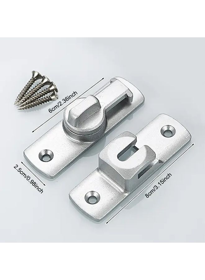 Silvery Heavy Duty Rotating Lock 90 180 Degree for Sliding Door Cabinet - Image 5