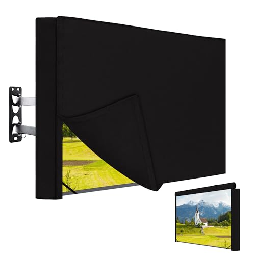 Easy-Going Outdoor TV Cover with Roll Up Front Flat for 48-50 inch, Waterproof and Weatherproof TV Cover for Flat Screen TV, Black - Image 1
