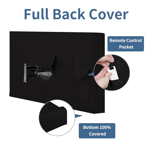 Easy-Going Outdoor TV Cover with Roll Up Front Flat for 48-50 inch, Waterproof and Weatherproof TV Cover for Flat Screen TV, Black - Image 5