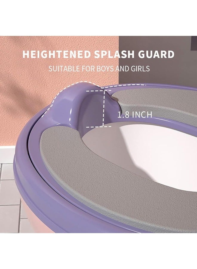 الدليبن مقعد تدريب على استخدام النونية، كرسي نونية الأطفال الصغار بمقعد ناعم، مرحاض تدريب على استخدام النونية بغطاء، مرحاض للأطفال الصغار قابل للإزالة، يحمل منشفة ورقية، مقاوم للرذاذ （بنفسجي أرجواني اللون） - Image 4