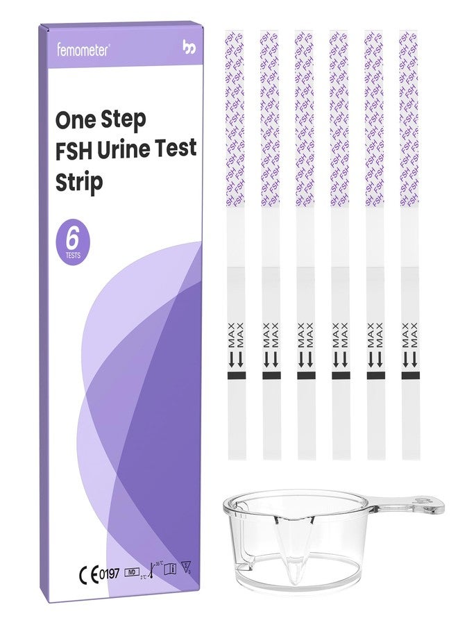 Femometer FSH Menopause Test, Understand Your Ovarian Reserve Determine Your Fertility and Detect Menopause at Home, Include 6 FSH Test Strips & Urine Cup - Image 1