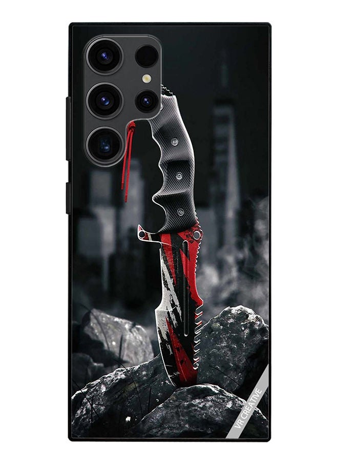 VR CREATIVE Protective Case Cover For Samsung Galaxy S23 Ultra 5G Huntsman Knife Design Multicolour - Image 1
