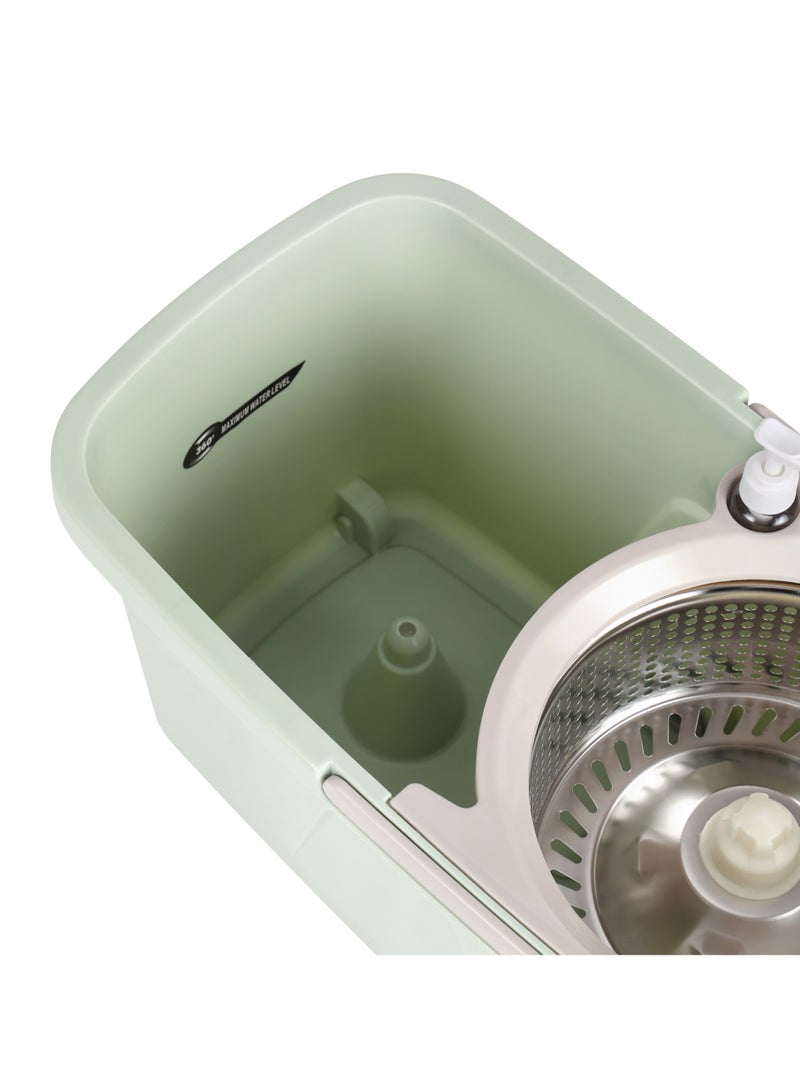 ديلكاسا ممسحة ديلكاسا دوارة سهلة الاستخدام، سعة 18 لترًا، مع أسطوانة من الفولاذ المقاوم للصدأ - DC3573، رأس ممسحة دوارة 360 درجة - Image 4