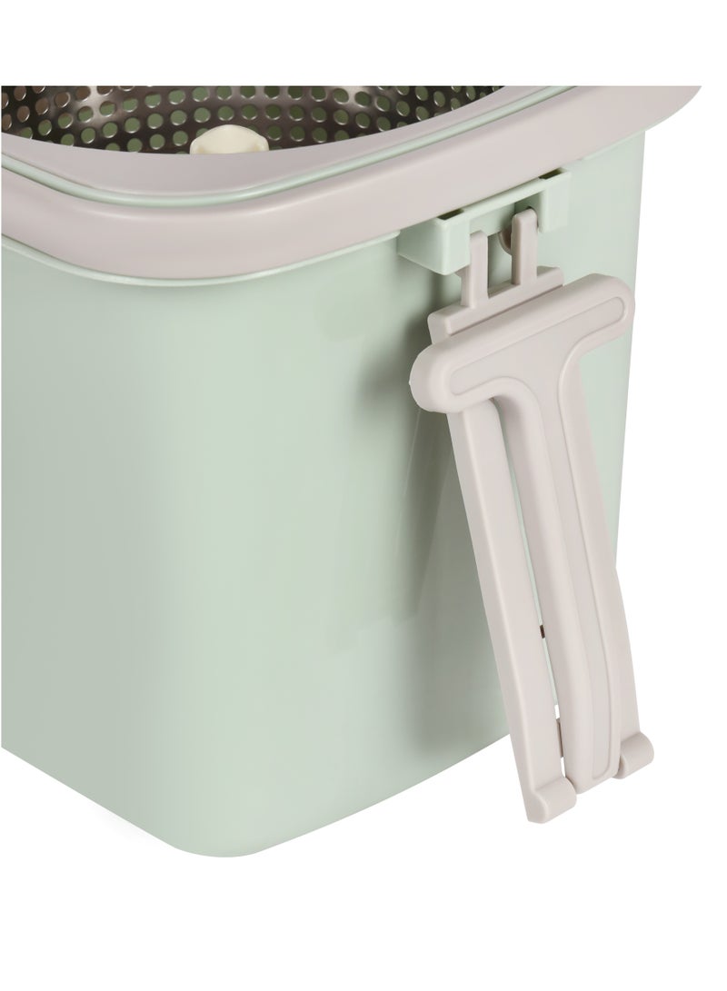 ديلكاسا ممسحة ديلكاسا دوارة سهلة الاستخدام، سعة 18 لترًا، مع أسطوانة من الفولاذ المقاوم للصدأ - DC3573، رأس ممسحة دوارة 360 درجة - Image 5