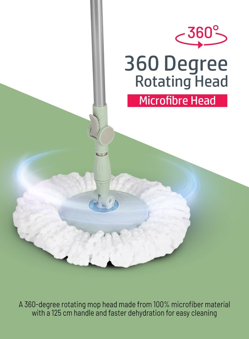 Delcasa 18 L Spin Easy Mop with Stainless Steel Drum- DC3573 360-Degree Rotating Mop Head - Image 5