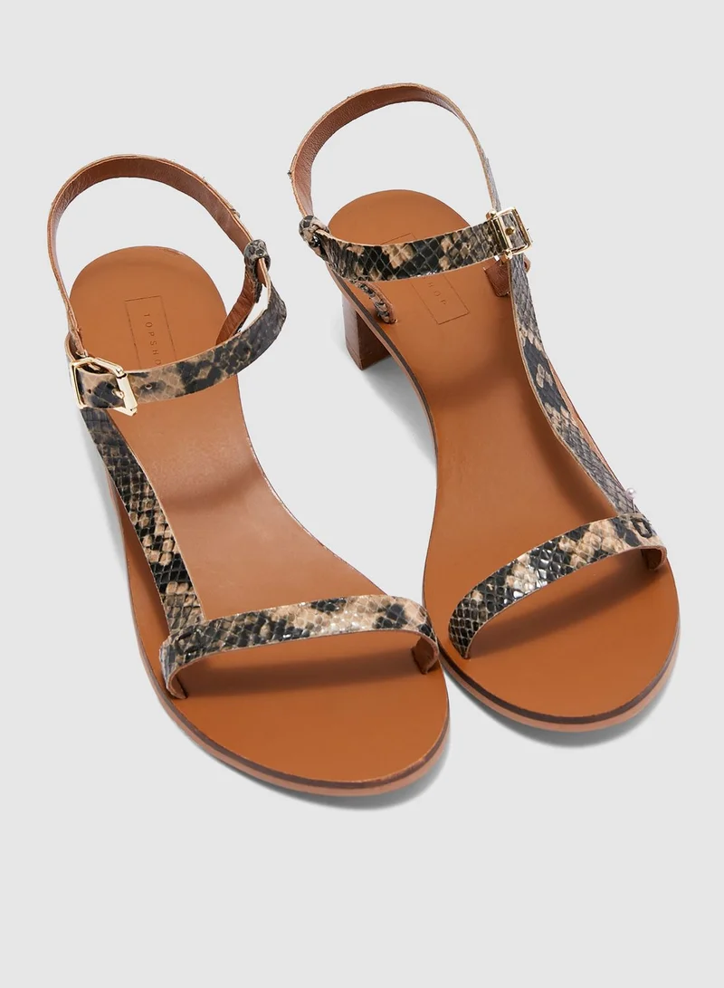 TOPSHOP Venus Asymmetric Sandal - Nude